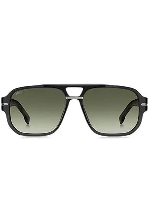 HUGO BOSS Óculos escuros em acetato cinzento com detalhes estampados