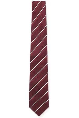 HUGO BOSS Gravata de seda com risca diagonal