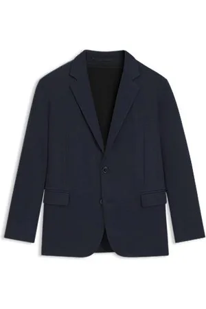 HUGO BOSS Blazer de ajuste slim em jersey com estampado de sarja