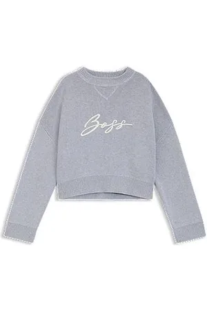 HUGO BOSS Camisola curta em algodão com logótipo tipográfico bordado