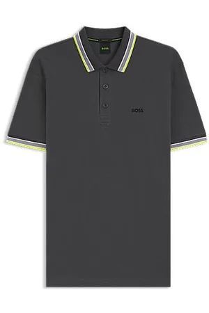 HUGO BOSS Polo Paddy em piqué de algodão com logótipo por baixo do colarinho