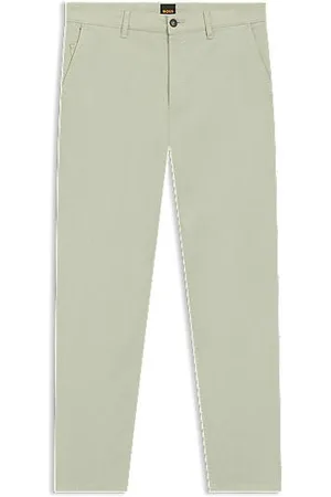 HUGO BOSS Chinos de ajuste afunilado em cetim de algodão elástico
