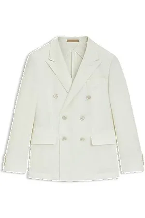 HUGO BOSS Blazer de ajuste slim em mistura de algodão e caxemira