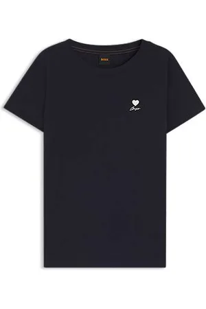 HUGO BOSS T-shirt em jersey de algodão com motivo artístico no peito