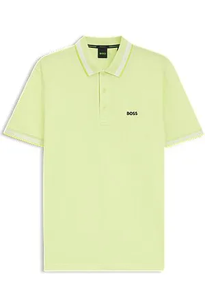 HUGO BOSS Polo Paddy em piqué de algodão com logótipo por baixo do colarinho