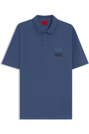 HUGO BOSS Polo de ajuste descontraído em algodão com logótipo dividido
