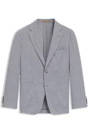 HUGO BOSS Blazer de ajuste slim em lã virgem e seda