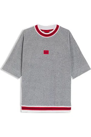 HUGO BOSS Camisola de manga curta com acabamentos contrastantes