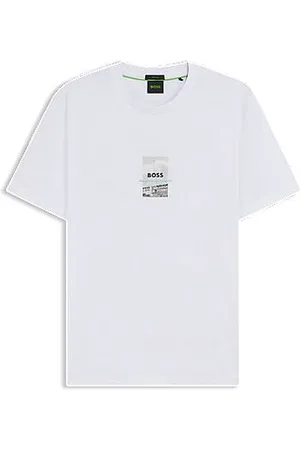 HUGO BOSS T-shirt de ajuste descontraído em algodão elástico com estampado fotográfico