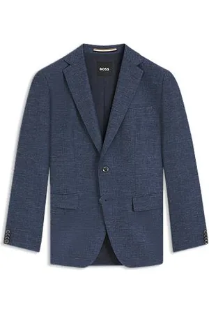 HUGO BOSS Blazer de ajuste slim em tecido elástico com padrão