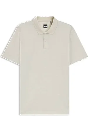 HUGO BOSS Polo em algodão mercerizado com jacquard geométrico
