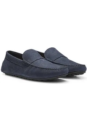 HUGO BOSS Sapatos loafers em pele nubuck com sola de condutor