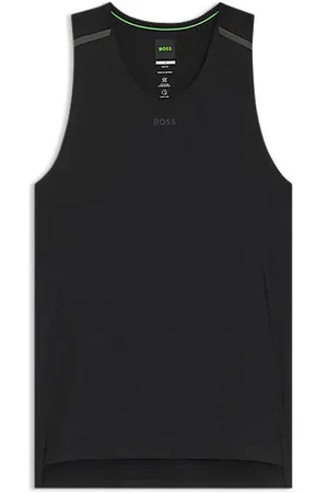 HUGO BOSS Camisola sem mangas em malha de malha ativa com detalhes refletores decorativos