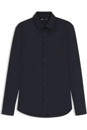 HUGO BOSS Camisa de ajuste slim em jersey elástico para desempenho