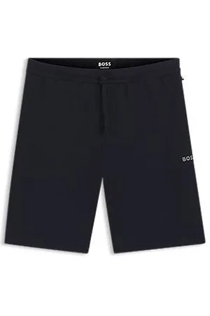 HUGO BOSS Calções de pijama estruturados em waffle com logótipo bordado