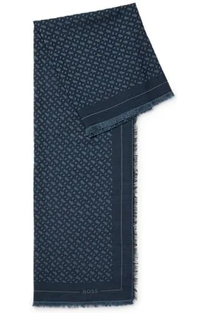 HUGO BOSS Cachecol de jacquard com monograma em modal e lã