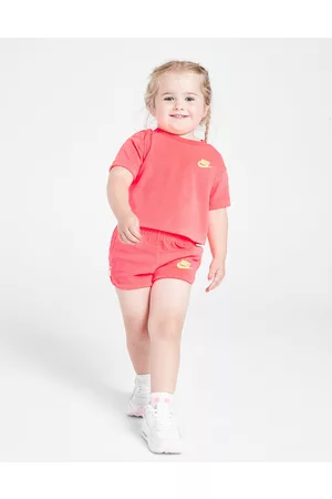 Nike Menina T-shirts & Manga Curta - Conjunto T-Shirt/Calções Girls' Towel Terry de Bebé