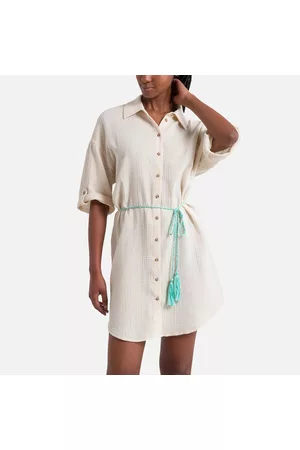 VERO MODA Mulher Vestidos Camisa - Vestido estilo camisa, mangas largas para atar