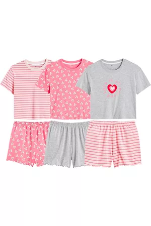 La Redoute Menina Pijamas - Lote de 3 pijamas em algodão, estampados aos corações