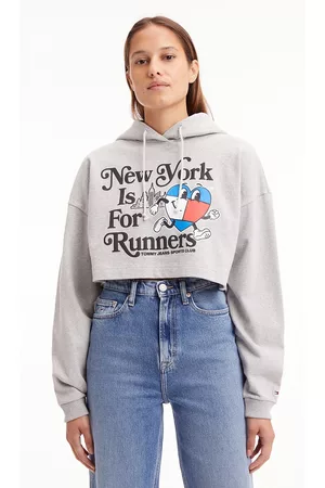 Tommy Hilfiger Mulher Camisas com Capuz - Sweat crop com capuz, motivo à frente