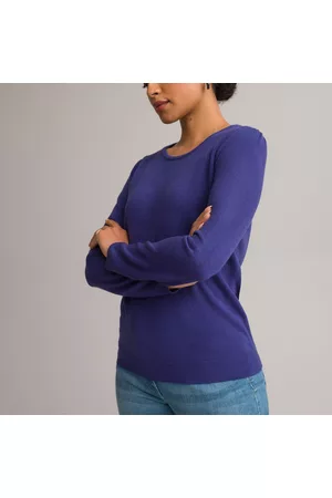 ANNE WEYBURN Mulher Malhas De gola alta - Camisola de gola redonda, em malha fina