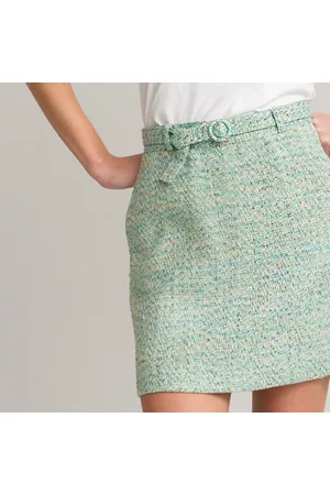 La Redoute Mulher Mini-saias - Saia curta em tweed, com cinto