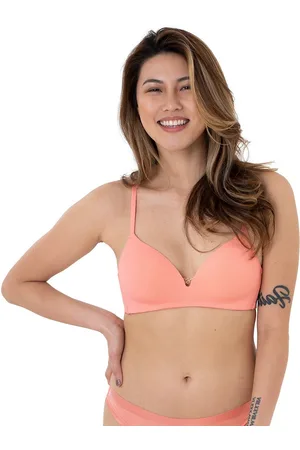 Dim Sublim Lace coral pink push-up triangle bra