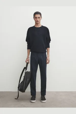Massimo Dutti Calças Chino Tricotine Slim Fit