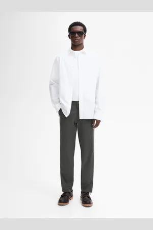 Massimo Dutti Calças Tapered Fit Em Mistura De Algodão