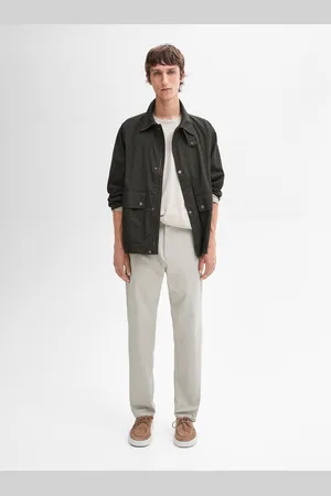 Massimo Dutti Calças Tapered Fit Em Mistura De Algodão