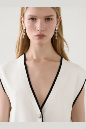 Massimo Dutti Colete De Malha Com Decote Em Bico