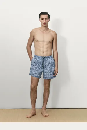 Massimo Dutti Calções De Banho Com Micro Estampado