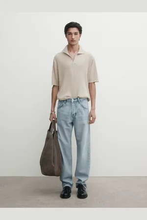 Massimo Dutti Polo De Malha Canelada Com Algodão E Linho