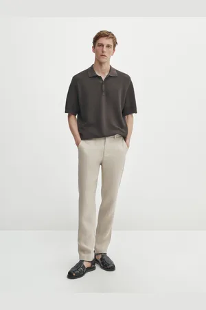 Massimo Dutti Suéter Tipo Polo Com Com Textura E Manga Curta