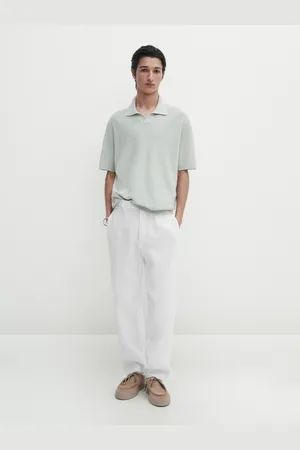 Massimo Dutti Camisola Tipo Polo De Malha Com Manga Curta