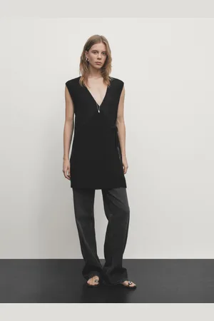 Massimo Dutti Colete De Malha Conjunto Pormenor Cruzado