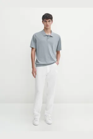 Massimo Dutti Camisola Tipo Polo Em Mistura Algodão De Manga Curta