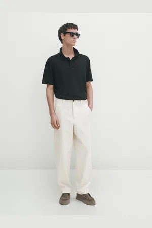 Massimo Dutti Camisola Tipo Polo Em Mistura Algodão De Manga Curta