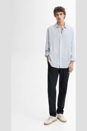 Massimo Dutti Calças Micro Canvas Slim Fit