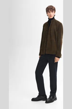 Massimo Dutti Calças Slim Fit Em Mistura De Algodão