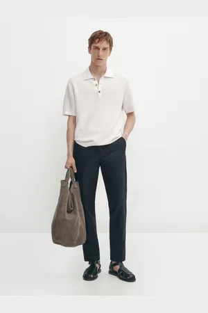 Massimo Dutti Suéter Tipo Polo Com Com Textura E Manga Curta