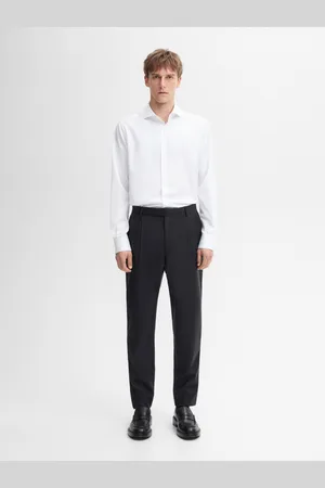 Massimo Dutti Camisa Estrutura Honeycomb Fácil De Passar A Ferro Slim Fit