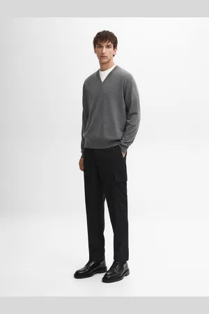 Massimo Dutti Camisola De Malha Com Decote Em Bico Em Mistura De Fazenda