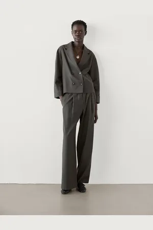 Massimo Dutti Calças De Pinças 100% Fazenda