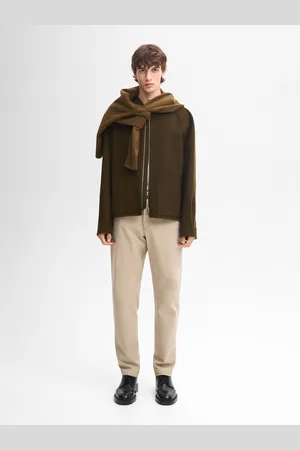 Massimo Dutti Calças Slim Fit Em Mistura De Algodão