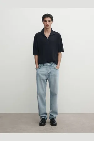 Massimo Dutti Polo De Malha Canelada Com Algodão E Linho