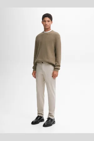Massimo Dutti Calças Slim Fit 100% Algodão