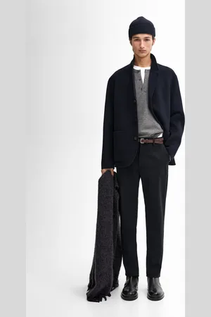 Massimo Dutti Calças Slim Fit 100% Algodão