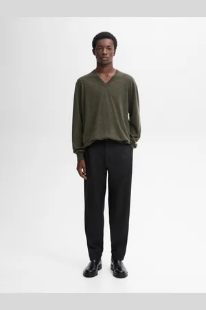 Massimo Dutti Camisola De Malha Com Decote Em Bico Em Mistura De Fazenda