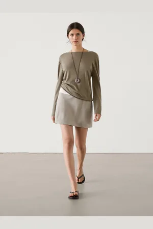 Massimo Dutti Camisola De Malha Com Decote Barco Com Fazenda